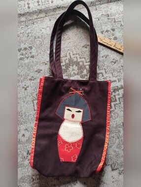 Concubine Geisha Kokeshi Doll Tote Bag Purse